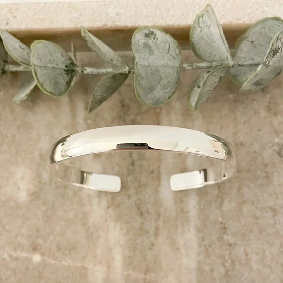 925 Sterling Silver Chunky Bangle Bracelet Classic Sterling Silver Bangle - Picture 1 of 6